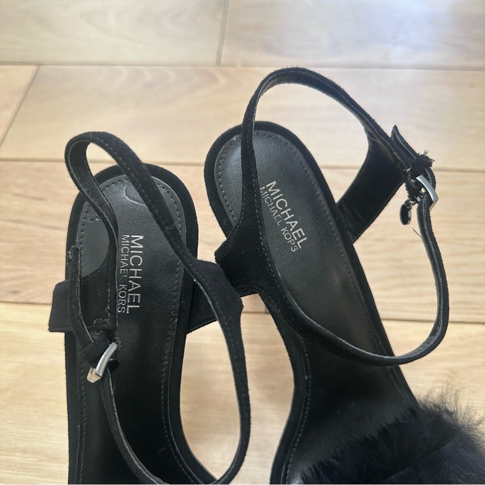 Michael Kors Black Rabbit Fur Heels - Picture 6 of 9